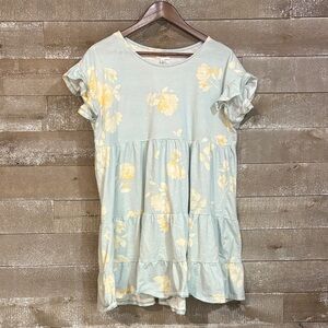 True Craft Kids Dress in Light Blue and Yellow Floral